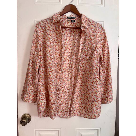 Tops - Sandra Ingrish 100% cotton floral button down XL spring summer